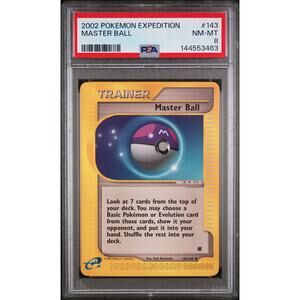 PSA 8 NM-MT Master Ball 143/165 Pokémon Expedition 2002 Non Holo E-Reader Graded